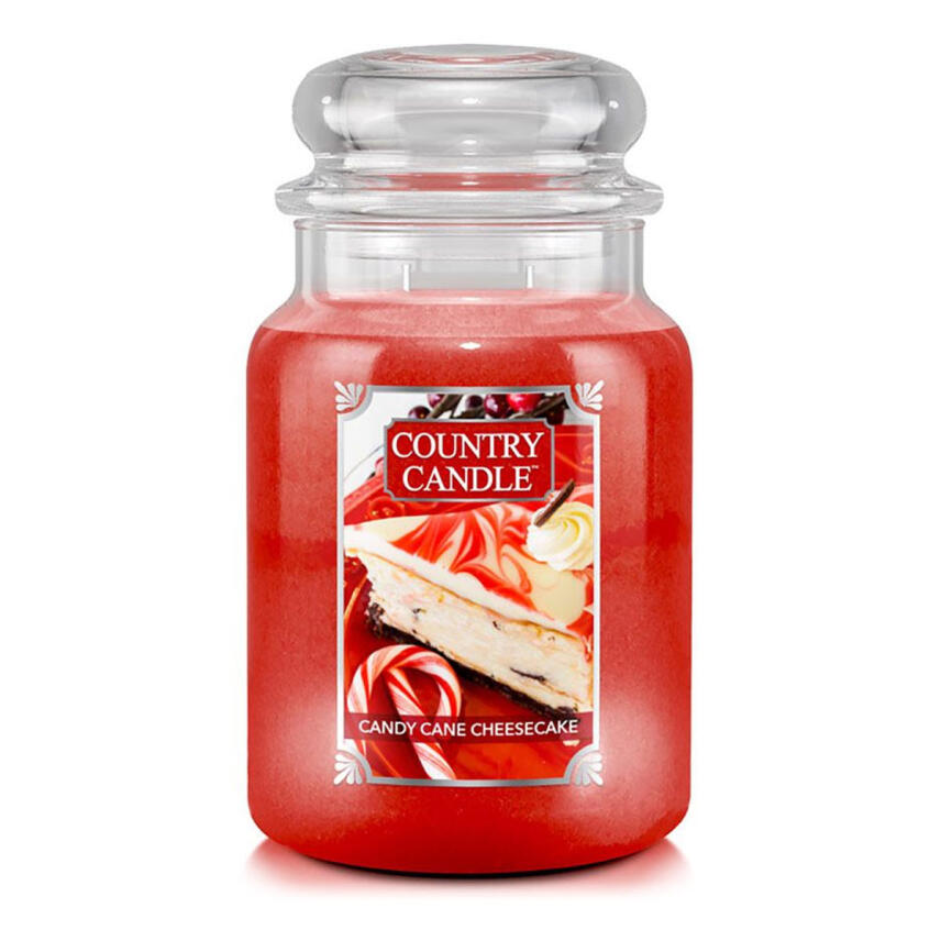 Country Candle Candy Cane Cheesecake Großes Glas Duftkerze 680 g